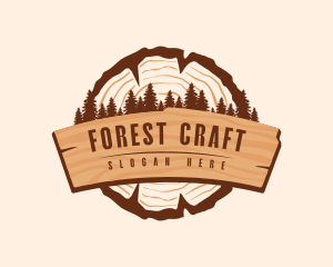 Forest Wood Plank logo design