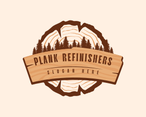 Forest Wood Plank logo design