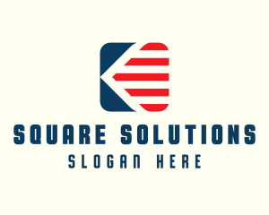 Square Flag Stripes logo design