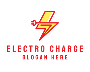 Lightning Electric Plug logo design