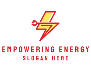 Lightning Electric Plug logo design