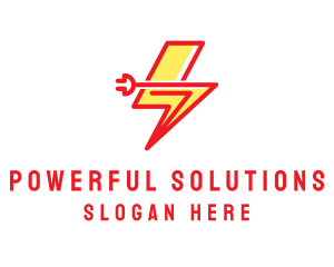 Lightning Electric Plug logo design