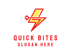 Lightning Electric Plug logo design