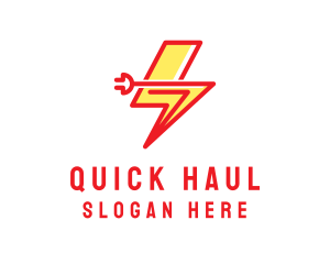 Lightning Electric Plug logo design