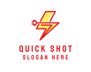 Lightning Electric Plug logo design