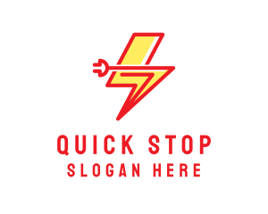 Lightning Electric Plug logo design