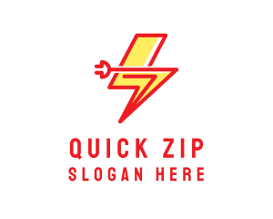 Lightning Electric Plug logo design