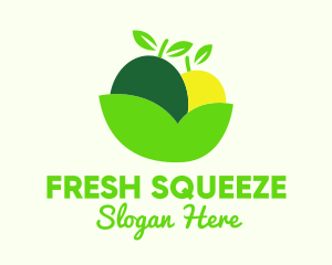 Fresh Fruit Leaf Bowl logo design