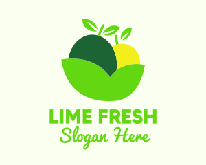 Fresh Fruit Leaf Bowl logo design