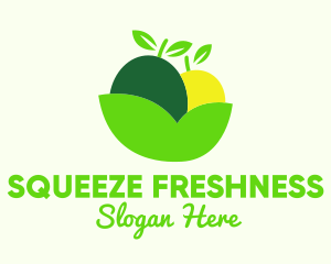 Fresh Fruit Leaf Bowl logo design