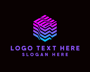 Gradient Media Cube Technology logo design