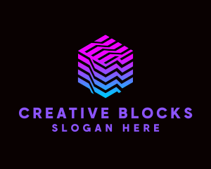 Gradient Media Cube Technology logo design