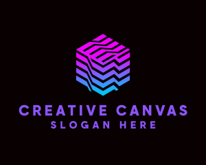 Gradient Media Cube Technology logo design