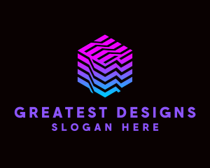 Gradient Media Cube Technology logo design