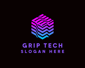 Gradient Media Cube Technology logo design