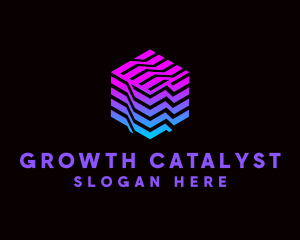 Gradient Media Cube Technology logo design