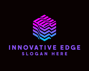 Gradient Media Cube Technology logo design