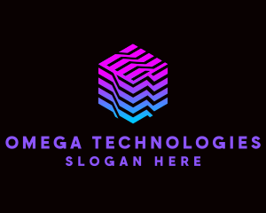 Gradient Media Cube Technology logo design