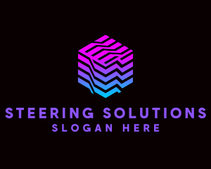 Gradient Media Cube Technology logo design