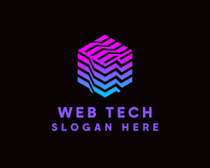 Gradient Media Cube Technology logo design