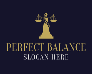 Woman Justice Scale logo design