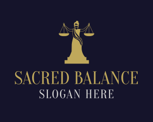 Woman Justice Scale logo design