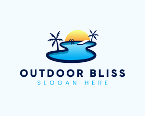 Swimming Pool Resort logo design