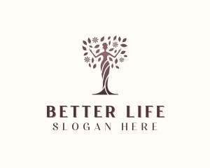 Wellness Woman Tree logo design