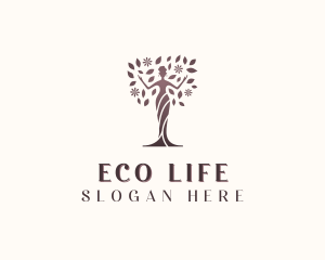 Wellness Woman Tree logo design