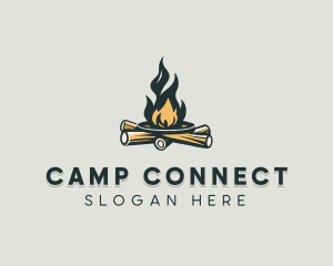 Bonfire Outdoor Camping logo design