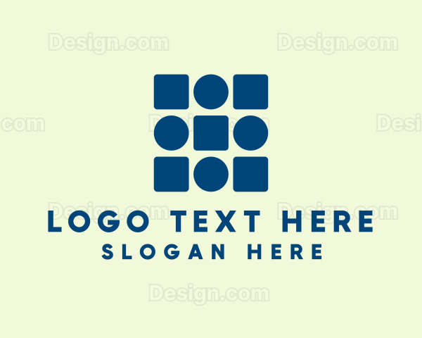 Modern Circle And Square Logo