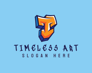 Street Art Letter T  logo design