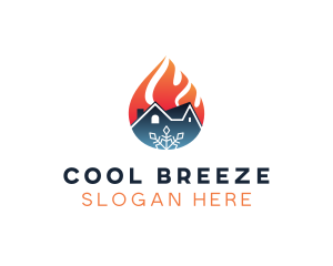 Residential Hvac Heating Cooling  logo design