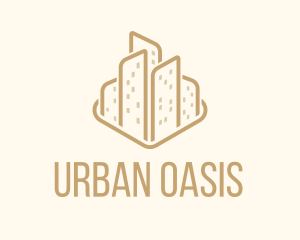 Brown Skyscraper Buildings logo design