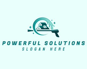 Pressure Washer Water Housekeeping logo design