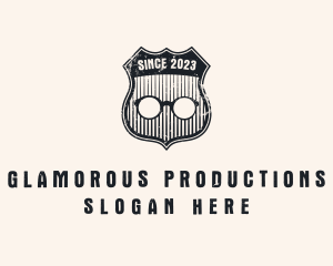 Grunge Eyewear Shield Badge logo