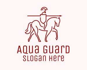 Minimalist Knight Guard Horse logo design