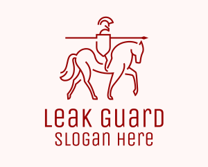 Minimalist Knight Guard Horse logo design