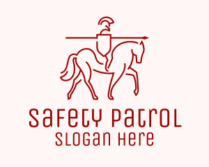 Minimalist Knight Guard Horse logo