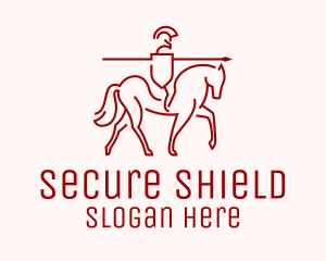 Minimalist Knight Guard Horse logo