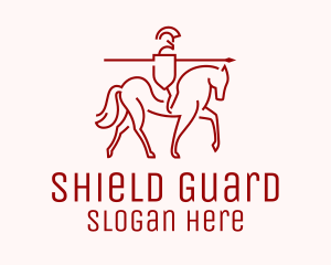 Minimalist Knight Guard Horse logo design