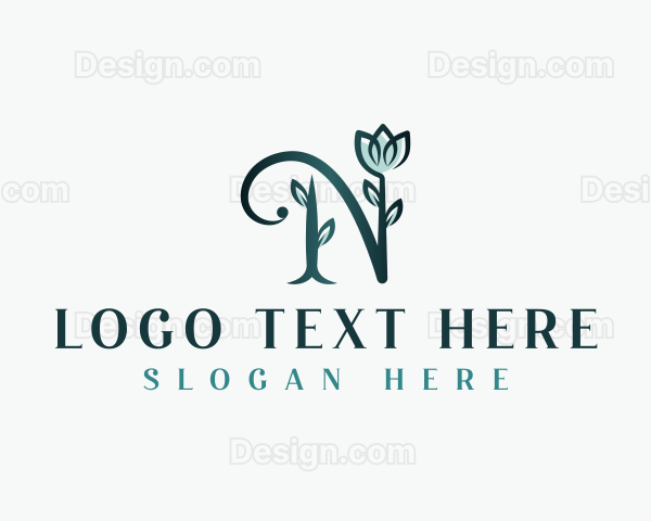 Floral Elegant Flower Letter N Logo