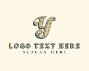 Wooden Western Brand Letter Y logo