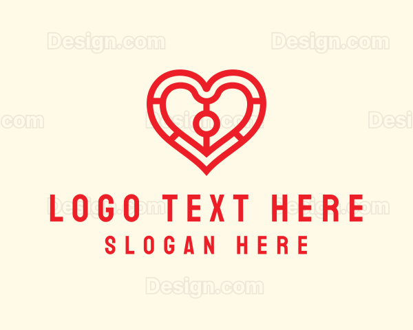 Valentine Heart Outline Logo