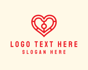Valentine - Valentine Heart Outline logo design