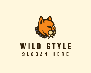 Wild Sabertooth Head logo design