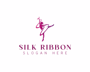 Woman Dance Ribbon logo design