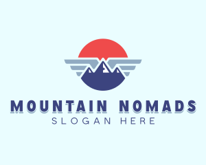 Airline Mountain Wings logo design