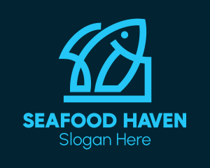 Seafood Fish Pond  logo design