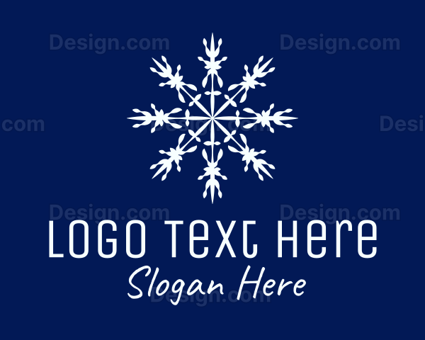 Decorative Winter Snowflake Logo